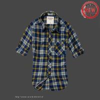 dames abercrombie fitch plaid lang overhemd geel blauw Echt Goedkoop ncsgt946